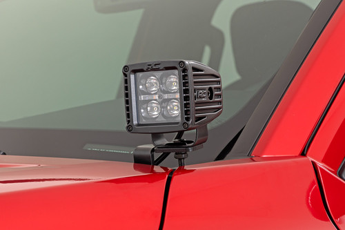 Rough Country LED Light Kit - Ditch Mount - 2 Inch Black Pair - White DRL - Toyota Tacoma (2024) | DHTP 72103