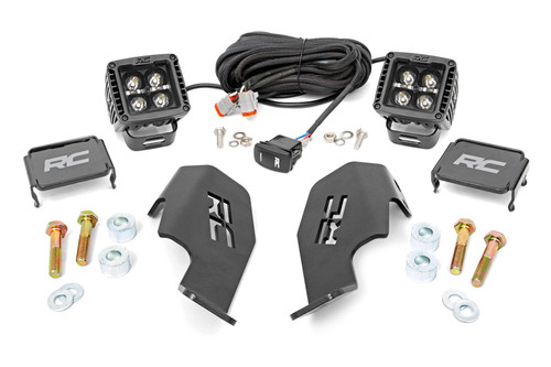 Rough Country LED Light - Cage Mount - 2 Inch Black Pair - White DRL - Honda Talon (19-21) | DHTP 92034