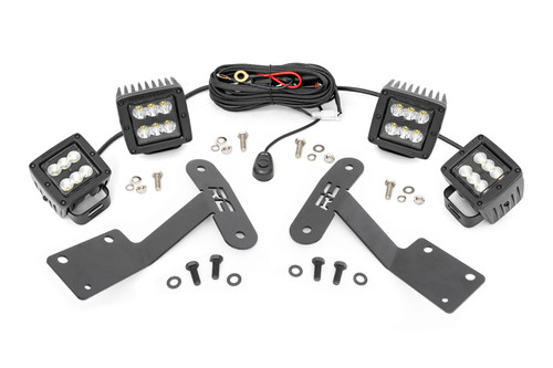 Rough Country LED Light - Ditch Mount - Dual 2 Inch Black Pairs - Spot/Flood - Toyota Tundra (14-21) | DHTP 70866