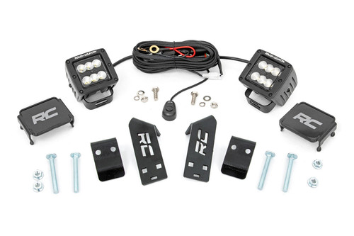 Rough Country LED Light - A Pillar Mount - 2 Inch Black Pair - Spot - Polaris RZR PRO XP (20-21) | DHTP 93077