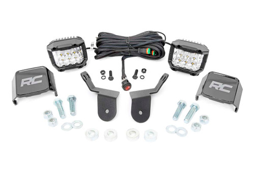 Rough Country LED Light - Cage Mount - 2 Inch Chrome Pair - Wide Angle - Honda Pioneer 1000 (16-22) | DHTP 92012