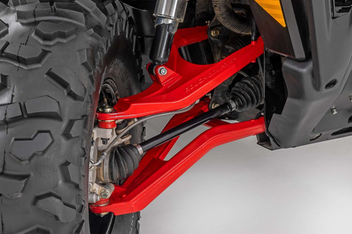 Rough Country Aluminum Control Arms - High Clearance w/ 2 Inch Forward Offset - Can-Am Defender HD 5/HD 8/HD 9/HD 10 | DHTP 97041RED