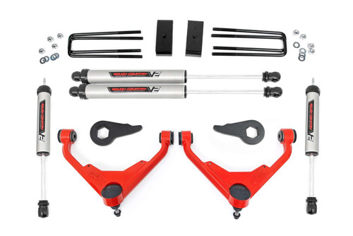 Rough Country 3 Inch Lift Kit - FT Code - V2 - Chevy/GMC 2500HD (01-10) | DHTP 859670RED