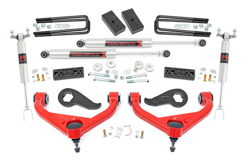 Rough Country 3 Inch Lift Kit -  UCAs -  M1 -  w/ Overloads -  Chevy/GMC 2500HD (20-24) | DHTP 97740RED