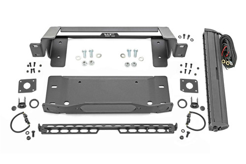Rough Country High Winch Mount - All Models - 20 Inch Black Single Row LED - DRL - Ford Bronco (21-23) | DHTP 51068