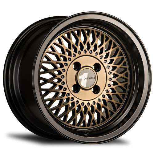 Avid.1 Av-18 Wheels Rims 15x8 4x100 Bronze W/ Black Lip 25mm | AV1815804C25BZ