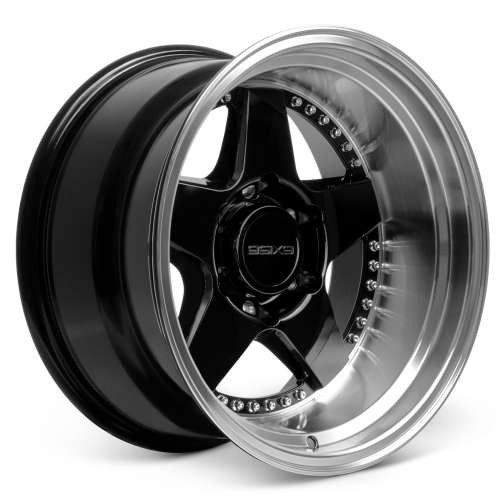 9Six9 Six-2 Deep Wheel 17x8.5 6x139.7 Piano Black w/ Machined Lip -10mm 9002D-1785-10-639-BKML