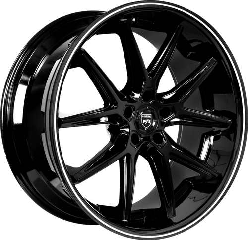 Lexani Circuit Wheels Rims 22x9 Blank Custom Drilled Black W/ Milled Lip 15mm | 710-2290-00-15BG