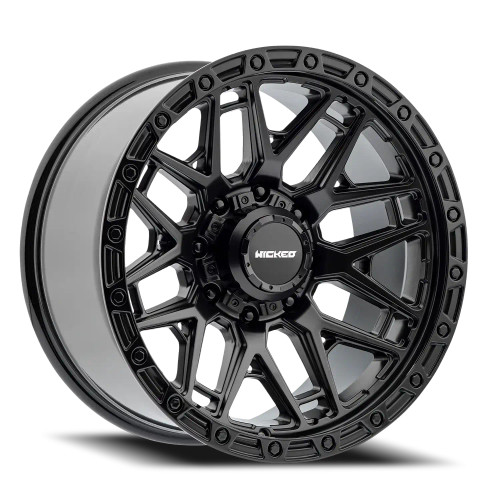 Wicked Offroad W828 Wheels Rims 20x10 8x170 Satin Black W/ Gloss Black Lip -12mm | W828200867-12GS