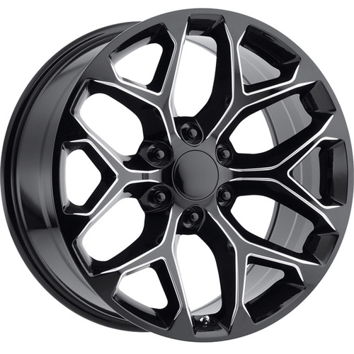 Replica 101 Wheels Rims 22x9 6x139.7 Gloss Black Milled 24mm | 101GBM-229060+24