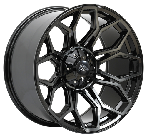 X-Drive Beast Wheels Rims 22x10 6x135 Gloss Black W/ Machined Brushed Tint -25mm | X001GBBT-221066-25