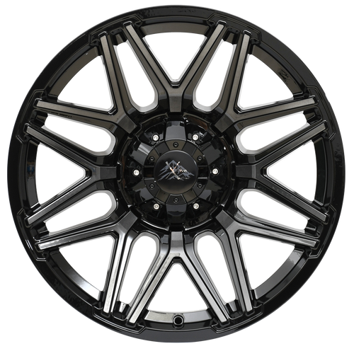 X-Drive Crank Wheels Rims 20x10 6x135 Gloss Black W/ Machined Brushed ...
