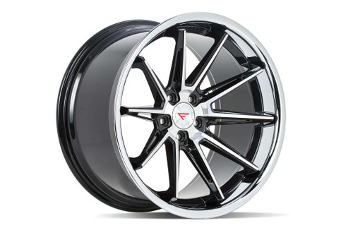 Ferrada CM2 Wheels Rims 19x8.5 5x114.3 Machined Black W/ Chrome Lip 15mm | CM219855114MA15