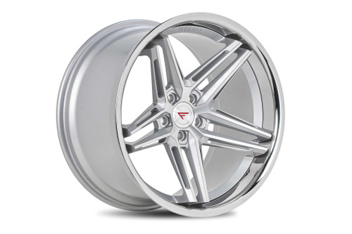 Ferrada CM1 Wheels Rims 22x9.5 5x112 Machined Silver W/ Chrome Lip 20mm | CM122955112MS20