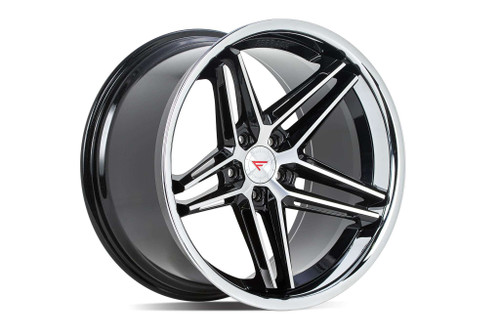 Ferrada CM1 Wheels Rims 22x11 5x120 Machined Black W/ Chrome Lip 25mm | CM122115120MA25