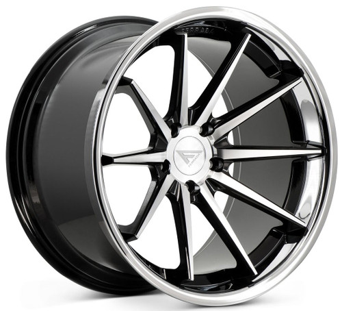 Ferrada FR4 Wheel 22x10 5x114.3 Machined Black w/ Chrome Lip 42mm FR4221055114MA42 - FREE T-SHIRT INCLUDED!