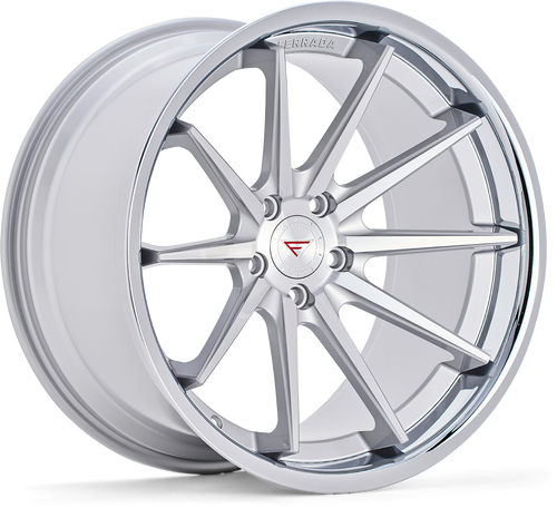 Ferrada FR4 Wheel 19x8.5 5x112 Machined Silver w/ Chrome Lip 25mm FR419855112MS25 - FREE T-SHIRT INCLUDED!