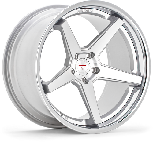 Ferrada FR3 Wheel 22x9.5 5x114.3 Machined Silver w/ Chrome Lip 35mm FR32295114MS35 - FREE T-SHIRT INCLUDED!