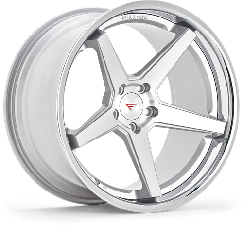Ferrada FR3 Wheel 19x8.5 5x120 Machined Silver w/ Chrome Lip 15mm FR319855120MS15 - FREE T-SHIRT INCLUDED!