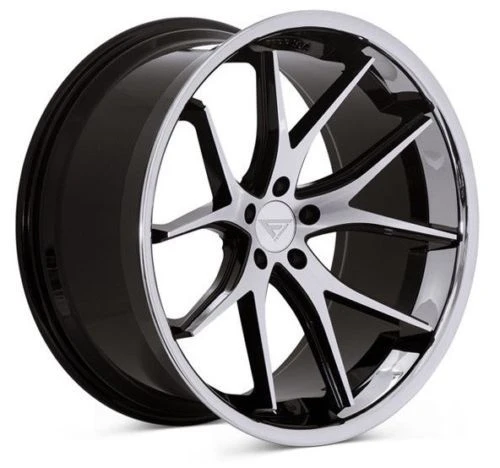 Ferrada FR2 Wheel 22x10 5x130 Machined Black w/ Chrome Lip 45mm FR2221055130MA45 - FREE T-SHIRT INCLUDED!