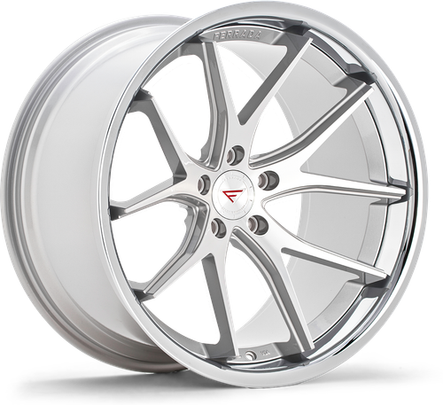 Ferrada FR2 Wheel 20x10 5x114.3 Machined Silver w/ Chrome Lip 25mm FR2201055114MS25 - FREE T-SHIRT INCLUDED!
