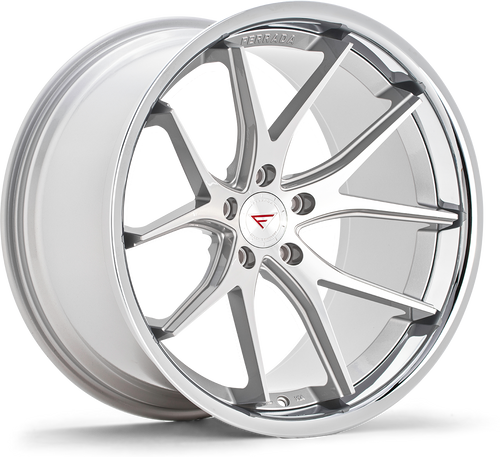 Ferrada FR2 Wheel 19x8.5 5x120 Machined Silver w/ Chrome Lip 15mm FR219855120MS15 - FREE T-SHIRT INCLUDED!