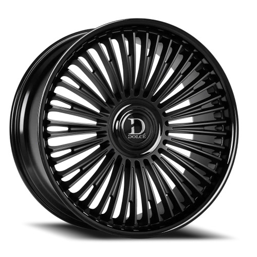 Dolce Luxury Razzo Wheels Rims 24x10 6x135 6x139.7 Matte Black W/ Gloss Black Lip 35mm | RAZZO-241036GLMBF