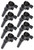 ACCEL Ignition Coil - SuperCoil -Ford 4 valve modular engine 4.6/5.4L‚ Black - 8 Pack | BDDP 140034K-8