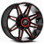 Xf Off-Road Xf-220 Wheels Rims 22x12 Blank Custom Drilled Gloss Black & Red Milled -44mm | XF-22022125X6XBL-44GBRM