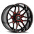 Xf Off-Road Xf-222 Wheels Rims 22x12 Blank Custom Drilled Gloss Black & Red Milled -44mm | XF-22222125X6XBL-44GBRM