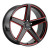 Mach MF.15 Wheels Rims 22x10.5 Blank Custom Drilled Gloss Black w/ Red Milling And Undercut 38mm | MF15-2215Z38FGBRX