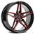 Mach MF.2 Wheels Rims 20x9 Blank Custom Drilled Gloss Black w/ Red Face And Milling 10mm | MF2-2090Z10FGBRR