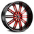 2Crave No.11 Wheels Rims 22x9.5 6x139.7 Gloss Black w/ Red Face 15mm | N11-2295XX15MRF