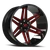 Vision Razor 363 Wheel 22x10 6x139.7 Gloss Black Milled Spoke With Red Tint -19mm | 363-22083GBMR-19