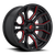 Fuel D712 Rage Wheel 22x10 8x180 Gloss Black Milled With Red Tint -18mm | D71222001847