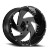 Luxxx Hd Lhd6 Wheels Rims 22x12 8x165.1 Gloss Black Milled W/ Chrome Spike Rivets -44mm | LHD622128165-44J-A1-11