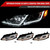 Spec-D Chrome Projector Headlight with Clear Lens and LED Light Bar | SPE 2LHP-MBU19-SQ-RS
