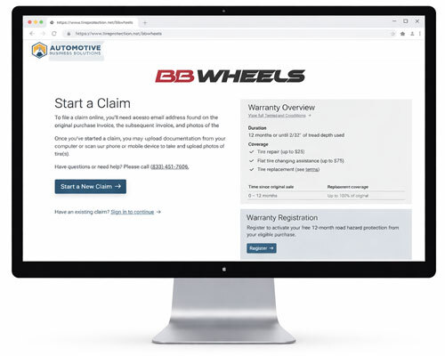 Claims Website on Computer Screen