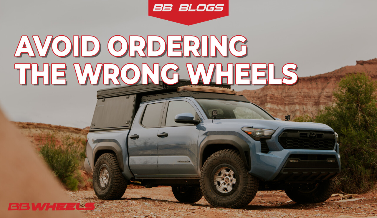 Aftermarket wheels on a truck with fitment specs and wheel sizing in mind