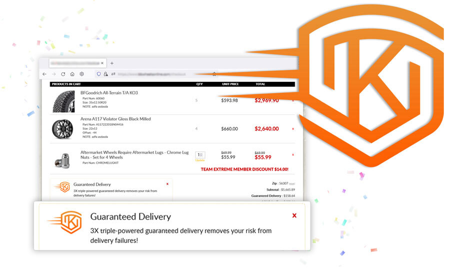 guaranteed delivery widget in Cart on website guaranteed delivery in Cart on website