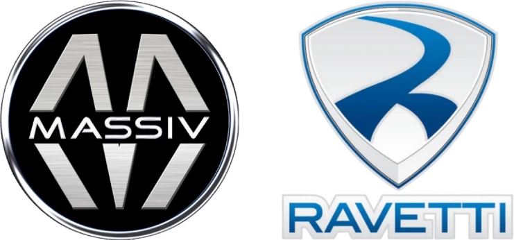 Massiv and Ravetti Wheels logos