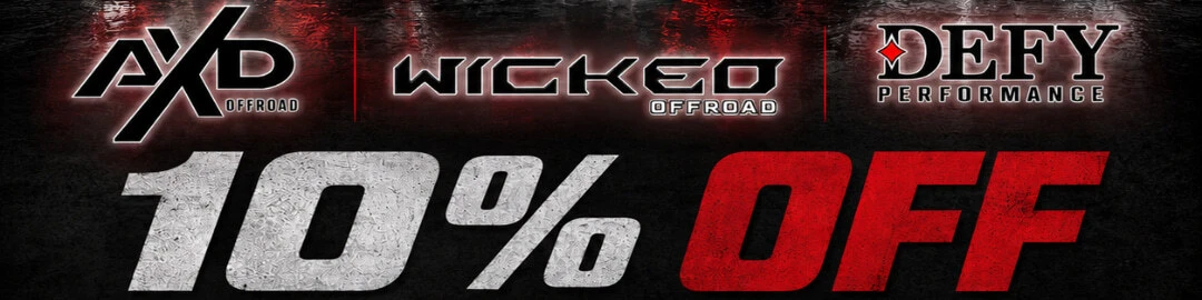 10% off Wicked Off-Road, AXD, and Defy wheels
