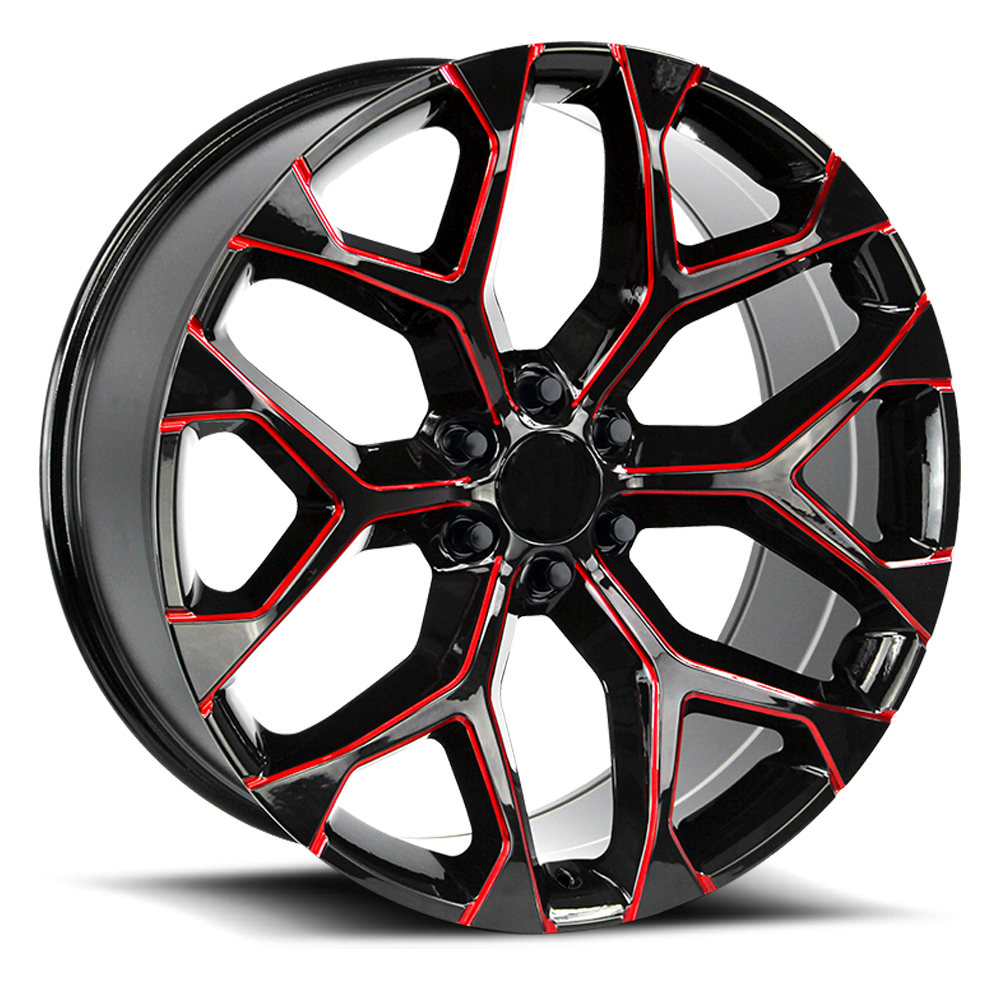 Strada Oe Replica R176 Snowflake 28x10 6x139.7 Black Candy Red 31