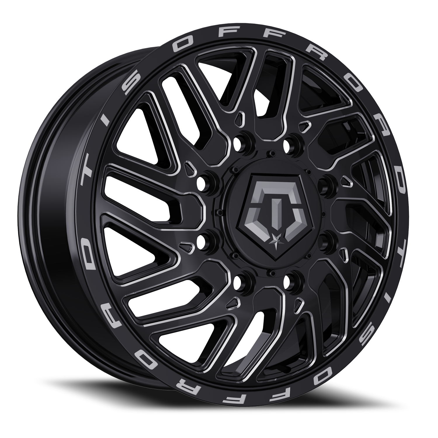 Tis 544Bm 20x8.25 8x200 Gloss Black Accents 127mm Wheels