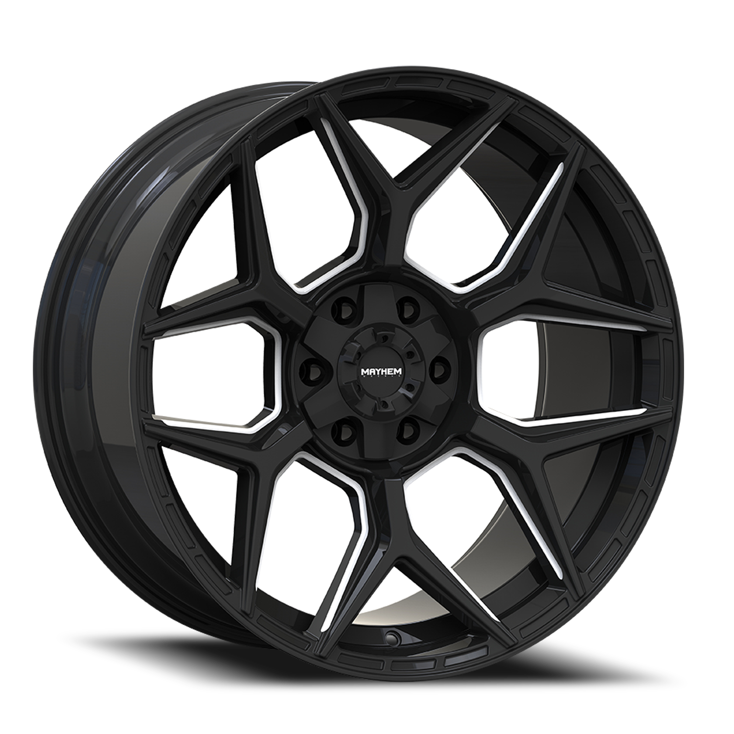 Mayhem Vanquish Wheels Rims 20x9 5x127 5x139.7 Gloss Black