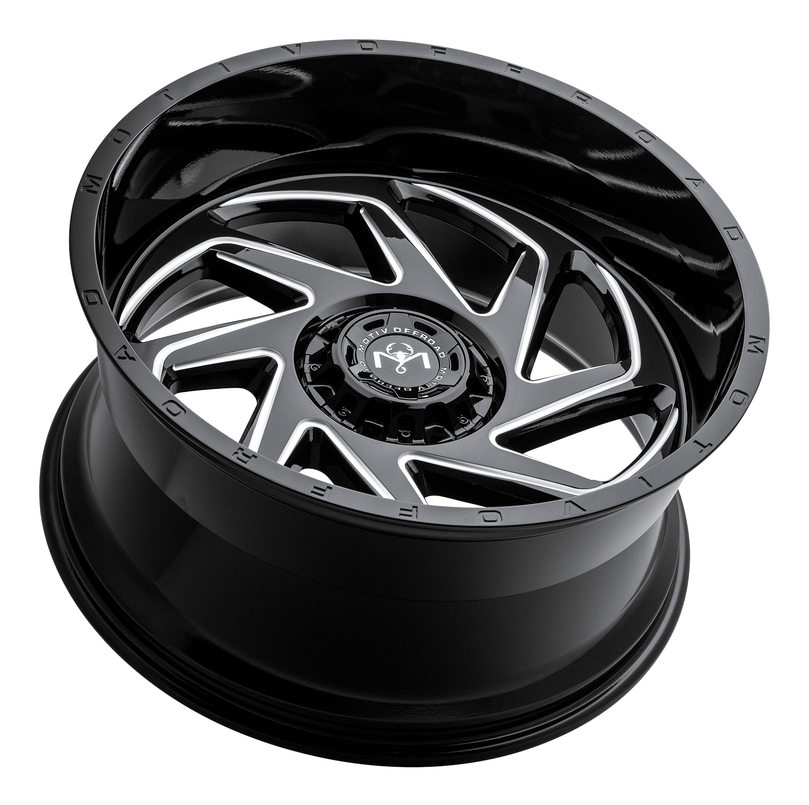 motiv off road millenium 426bm wheels rims gloss black milled