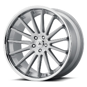 Asanti Black Beta Wheel in Brushed Silver with Chrome Lip