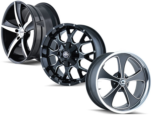 Isolated Aftermarket Wheels on a white background