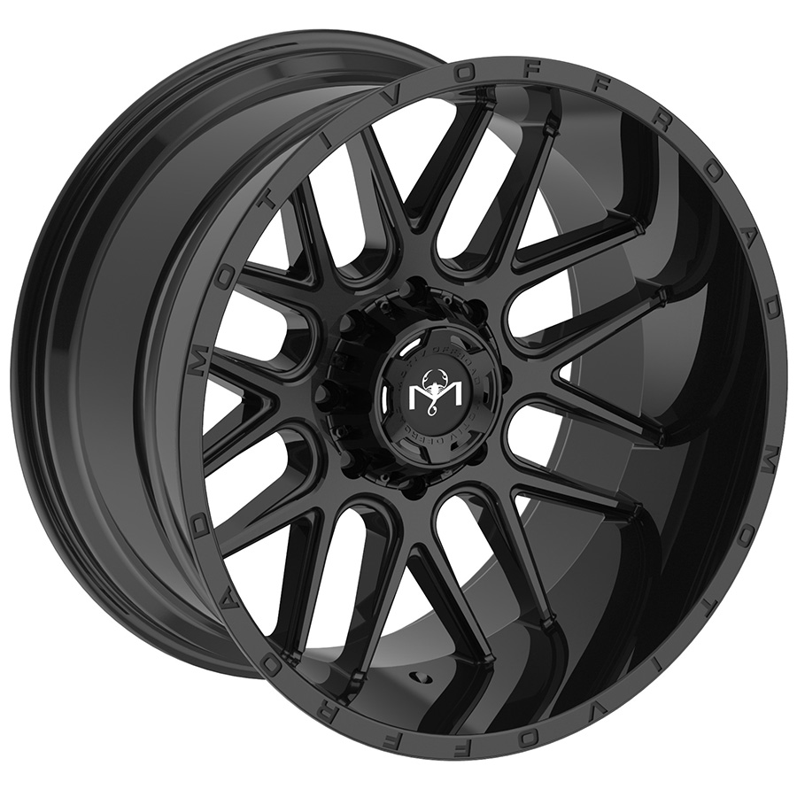 motiv 423b gloss black magnus wheels rims 8 lug