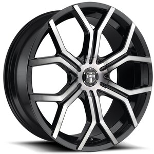 DUB S209 Royalty Wheel / Rim in Black Machined Dark Tint